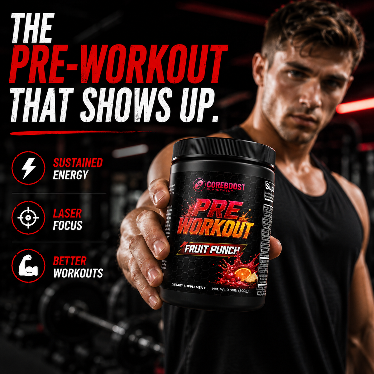 Nitric Shock Pre-Workout Powder (Fruit Punch)