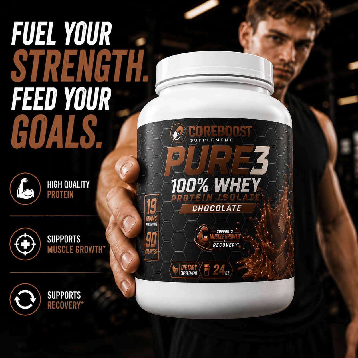 Pure3 100% Whey Protein Isolate (Chocolate)