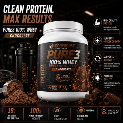 Pure3 100% Whey Protein Isolate (Chocolate)