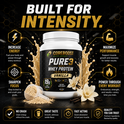 Pure3 100% Whey Protein Isolate (Vanilla)